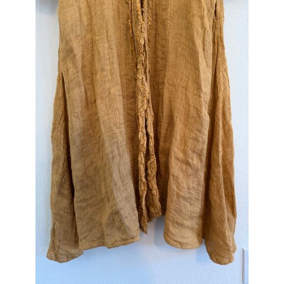 NWT Namsar 100% Linen Open Front Duster Cardigan Women S/M Yellow Boho Fairy - Picture 10 of 15